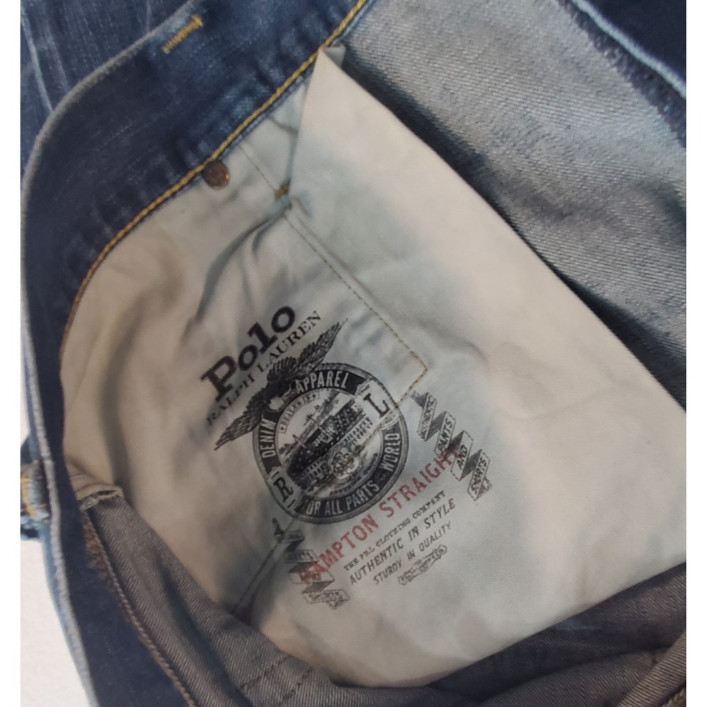 Polo Ralph Lauren Jeans Mens Size 46B x 30 Blue Hampton Straight Measure 46 X 27 - Picture 4 of 12